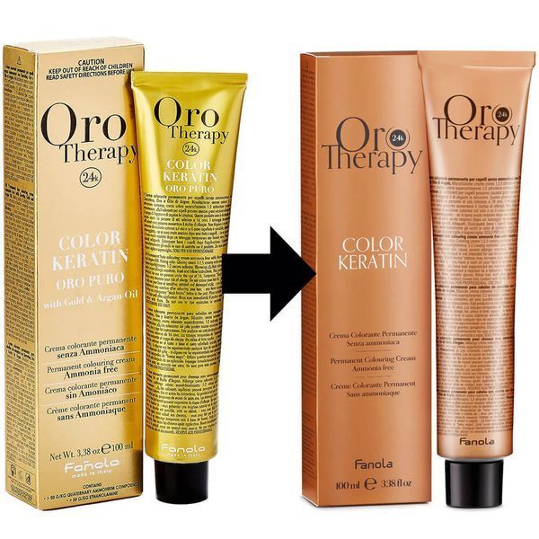 Крем-краска безаммиачная для волос Fanola Oro Therapy №1/0 Black 100 мл 0000000000479 фото