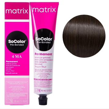 Крем-фарба Matrix SoColor Pre-Bonded Cream Permanent №4MA Шатен мокка попелястий 90 мл 0000000022494 фото