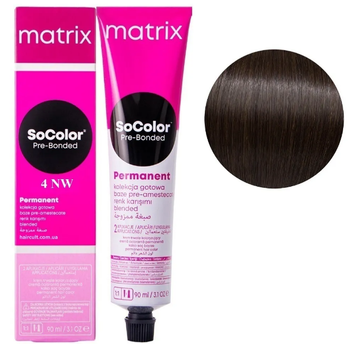 Крем-фарба Matrix SoColor Pre-Bonded Cream Permanent №4NW Натуральний теплий шатен 90 мл 0000000022495 фото