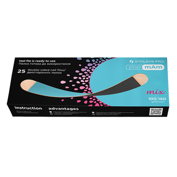 Файли змінні двосторонні на дерев'яній основі Staleks Pro Expert Mix DWCMix-22-100/180 25 шт 0000000018161 фото
