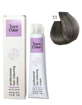 Крем-фарба для волосся Tiare Color №7.1 Ash blonde 60 мл 0000000006615 фото