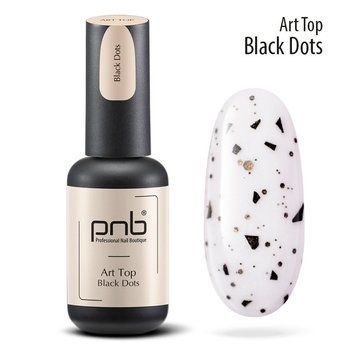 Закрепитель для гель-лака PNB Top Black Dots Matte No Wipe Черный 8 мл 0000000004895 фото