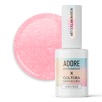 Основа-хамелеон з мікроблиском Adore Aura Base №02 Персиково-рожева 8 мл 0000000018273 фото