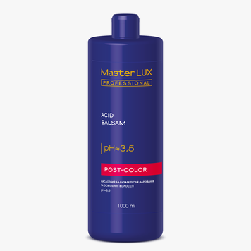 Бальзам кислотный после окрашивания и осветления волос Master LUX Professional Acid Balsam 1000 мл 0000000014438 фото