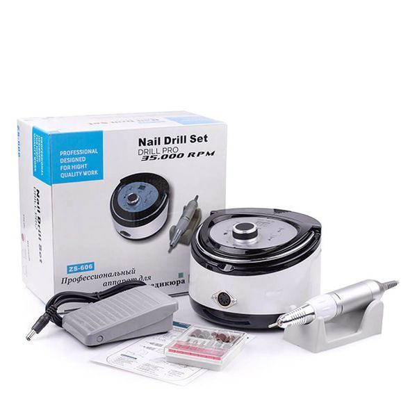 Фрезер із педаллю BUCOS Nail Drill ZS-606 White + 6 фрез 0000000023364 фото