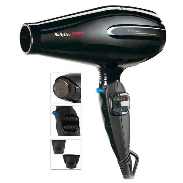 Фен для волосся з іонізацією BaByliss Pro Caruso Ionic чорний 2200-2400W 0000000012743 фото