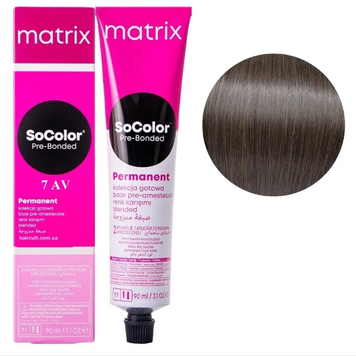 Крем-фарба Matrix SoColor Pre-Bonded Cream №7AV Блондин попелясто-перламутровий 90 мл 0000000022558 фото