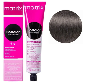 Крем-фарба Matrix SoColor Pre-Bonded Cream №6A Попелястий темний блондин 90 мл 0000000022593 фото