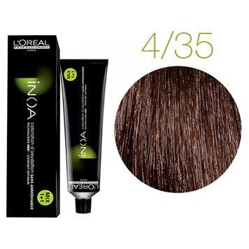 Крем-фарба для волосся Loreal Professionnel INOA 4/35 Темний шатен золотисто-червоний 60 мл 0000000005919 фото