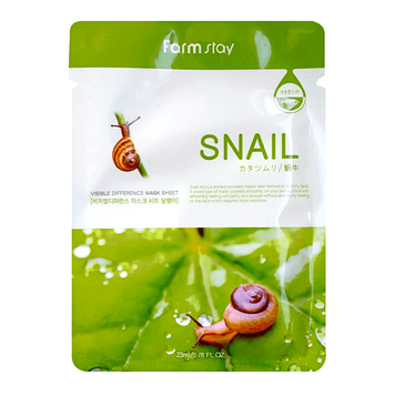 Маска тканинна з муцином улиця FarmStay Visible Difference Mask Sheet Snail 23 мл 0000000020890 фото