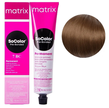 Крем-фарба Matrix SoColor Pre-Bonded Cream Permanent №7BC Карамельний блондин 90 мл 0000000022467 фото