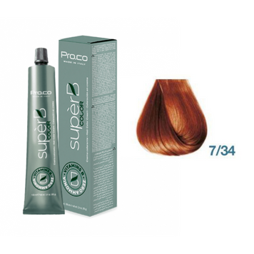 Краска для волос безаммиачная Pro.Color Super B Hair Color Cream №7.34 Golden Copper Blond 100 мл 0000000017319 фото