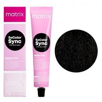 Крем-фарба без аміаку Matrix Color Sync №1А Сильно чорний попелястий 90 мл 0000000006404 фото