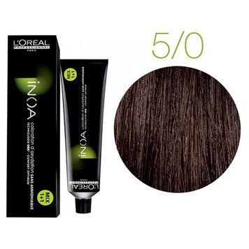 Крем-фарба для волосся Loreal Professionnel INOA 5/0 Світлий натуральний шатен 60 мл 0000000005924 фото