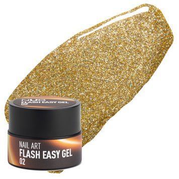 Гель-павутинка для дизайну зі світловідбиваючим ефектом NUB Flash Easy Gel №02 Gold 5 г 0000000021841 фото