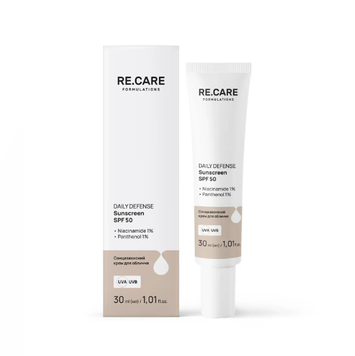 Крем сонцезахисний для обличчя Re.Care Daily Defense Sunscreen SPF 50 30 мл 0000000023482 фото