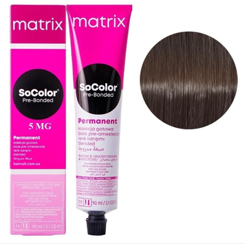 Крем-фарба Matrix SoColor Pre-Bonded Cream Permanent №№5MG Світло-коричневий золотистий мокка 90 мл 0000000022462 фото