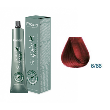 Краска для волос безаммиачная Pro.Color Super B Hair Color Cream №6.66 Deep Red Dark Blond 100 мл 0000000017313 фото