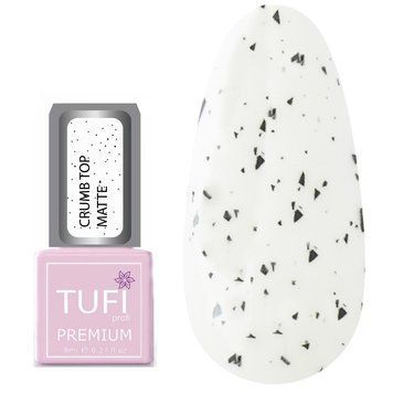Закріплювач для гель-лаку TUFI profi Premium Crump Top Matte Мармурові Крихти 8 мл 0000000022189 фото