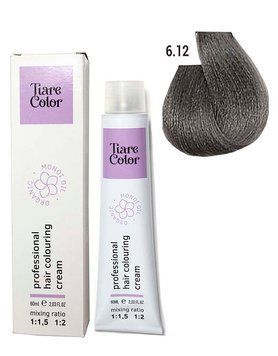 Крем-фарба для волосся Tiare Color №6.12 Dark ash iridescent blonde 60 мл 0000000006574 фото